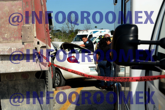 Accidente en carretera Cancún-Mérida 